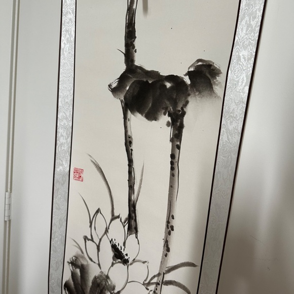 Traditional lotus chinese painting/watercolour on silk scroll 🪷 - Picture 5 of 7